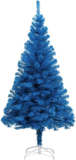 vidaXL - Kunstkerstboom - met - standaard - 120 - cm - PVC - blauw
