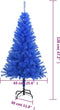 vidaXL - Kunstkerstboom - met - standaard - 120 - cm - PVC - blauw