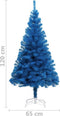 vidaXL - Kunstkerstboom - met - standaard - 120 - cm - PVC - blauw