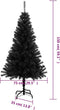vidaXL - Kunstkerstboom - met - standaard - 150 - cm - PVC - zwart