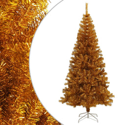 vidaXL - Kunstkerstboom - met - standaard - 180 - cm - PET - goudkleurig