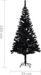 vidaXL Kunstkerstboom met standaard 180 cm PVC zwart