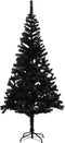 vidaXL Kunstkerstboom met standaard 180 cm PVC zwart