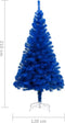 vidaXL - Kunstkerstboom - met - standaard - 210 - cm - PVC - blauw