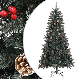 vidaXL - Kunstkerstboom - met - standaard - 210 - cm - PVC - groen