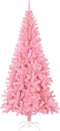 vidaXL - Kunstkerstboom - met - standaard - 210 - cm - PVC - roze