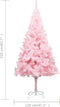vidaXL - Kunstkerstboom - met - standaard - 210 - cm - PVC - roze