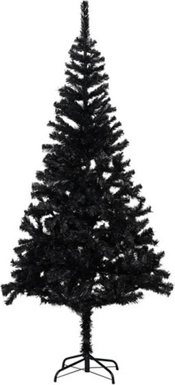 vidaXL - Kunstkerstboom - met - standaard - 210 - cm - PVC - zwart