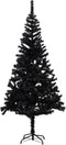 vidaXL - Kunstkerstboom - met - standaard - 210 - cm - PVC - zwart