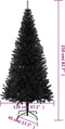 vidaXL - Kunstkerstboom - met - standaard - 210 - cm - PVC - zwart