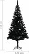 vidaXL - Kunstkerstboom - met - standaard - 210 - cm - PVC - zwart