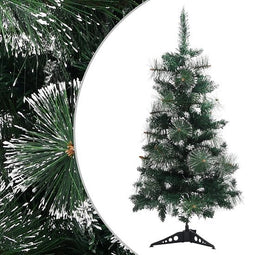 vidaXL - Kunstkerstboom - met - standaard - 90 - cm - PVC - groen - en - wit