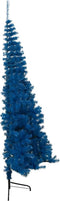 vidaXL - Kunstkerstboom - met - standaard - half - 120 - cm - PVC - blauw