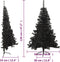 vidaXL - Kunstkerstboom - met - standaard - half - 120 - cm - PVC - zwart