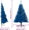 vidaXL - Kunstkerstboom - met - standaard - half - 120 - cm - PVC - blauw