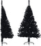 vidaXL - Kunstkerstboom - met - standaard - half - 120 - cm - PVC - zwart