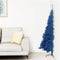 vidaXL - Kunstkerstboom - met - standaard - half - 120 - cm - PVC - blauw
