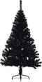 vidaXL - Kunstkerstboom - met - standaard - half - 120 - cm - PVC - zwart