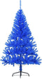 vidaXL - Kunstkerstboom - met - standaard - half - 120 - cm - PVC - blauw