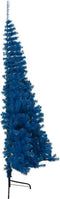 vidaXL - Kunstkerstboom - met - standaard - half - 150 - cm - PVC - blauw