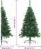 vidaXL - Kunstkerstboom - met - standaard - half - 150 - cm - PVC - groen