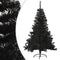 vidaXL - Kunstkerstboom - met - standaard - half - 150 - cm - PVC - zwart