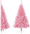 vidaXL - Kunstkerstboom - met - standaard - half - 150 - cm - PVC - roze