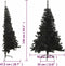 vidaXL - Kunstkerstboom - met - standaard - half - 150 - cm - PVC - zwart
