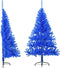 vidaXL - Kunstkerstboom - met - standaard - half - 150 - cm - PVC - blauw