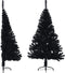 vidaXL - Kunstkerstboom - met - standaard - half - 150 - cm - PVC - zwart