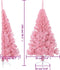vidaXL - Kunstkerstboom - met - standaard - half - 150 - cm - PVC - roze
