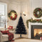 vidaXL - Kunstkerstboom - met - standaard - half - 150 - cm - PVC - zwart