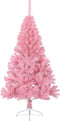 vidaXL - Kunstkerstboom - met - standaard - half - 150 - cm - PVC - roze