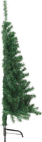 vidaXL - Kunstkerstboom - met - standaard - half - 150 - cm - PVC - groen