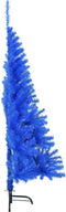 vidaXL - Kunstkerstboom - met - standaard - half - 150 - cm - PVC - blauw