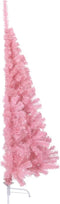 vidaXL - Kunstkerstboom - met - standaard - half - 150 - cm - PVC - roze