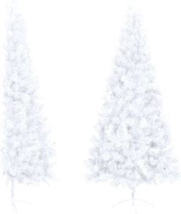 vidaXL - Kunstkerstboom - met - standaard - half - 180 - cm - PVC - wit