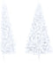 vidaXL - Kunstkerstboom - met - standaard - half - 180 - cm - PVC - wit