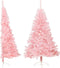 vidaXL - Kunstkerstboom - met - standaard - half - 180 - cm - PVC - roze