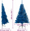 vidaXL - Kunstkerstboom - met - standaard - half - 180 - cm - PVC - blauw