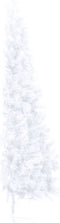 vidaXL - Kunstkerstboom - met - standaard - half - 180 - cm - PVC - wit