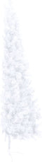 vidaXL - Kunstkerstboom - met - standaard - half - 180 - cm - PVC - wit