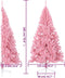 vidaXL - Kunstkerstboom - met - standaard - half - 180 - cm - PVC - roze