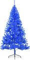 vidaXL - Kunstkerstboom - met - standaard - half - 180 - cm - PVC - blauw