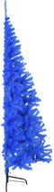 vidaXL - Kunstkerstboom - met - standaard - half - 180 - cm - PVC - blauw