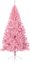 vidaXL - Kunstkerstboom - met - standaard - half - 180 - cm - PVC - roze