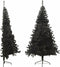 vidaXL - Kunstkerstboom - met - standaard - half - 210 - cm - PVC - zwart