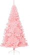 vidaXL - Kunstkerstboom - met - standaard - half - 210 - cm - PVC - roze