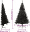 vidaXL - Kunstkerstboom - met - standaard - half - 210 - cm - PVC - zwart