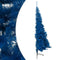 vidaXL - Kunstkerstboom - met - standaard - half - 210 - cm - PVC - blauw